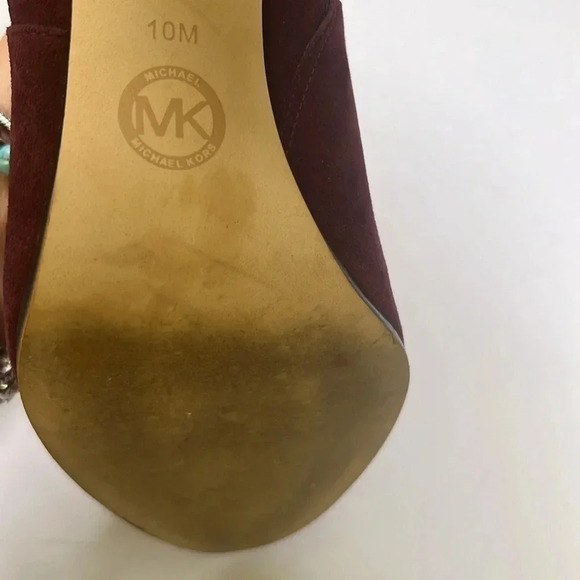 MICHAEL by Michael Kors Burgundy Suede Ankle Boots size 10m - Picture 9 of 9